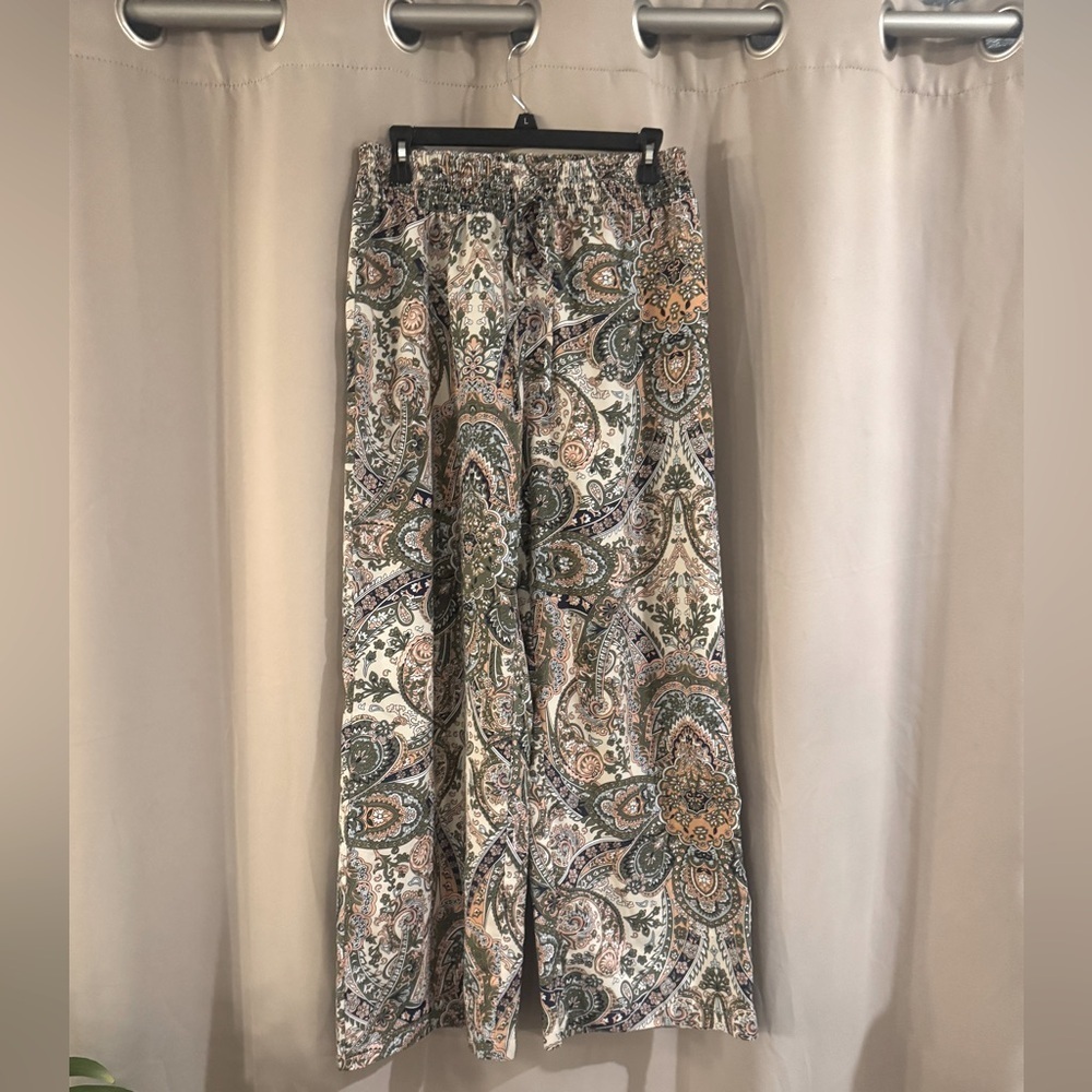 Paisley Print Women's Wide Leg Casual Pants